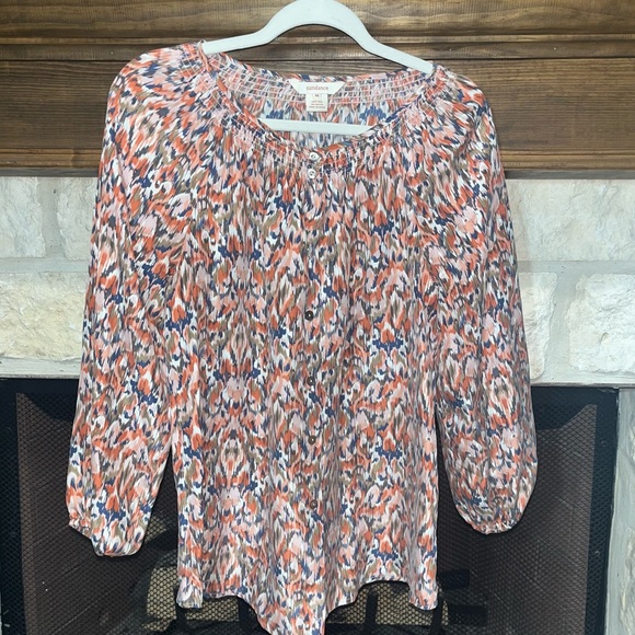 Sundance Ikat print Silk Blouse - Picture 3 of 14